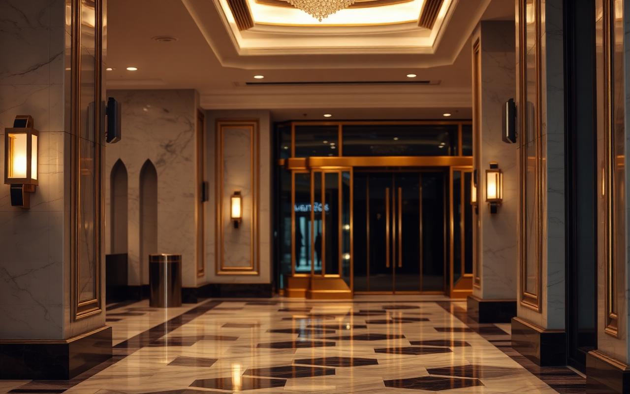 Luxury commercial building lobby